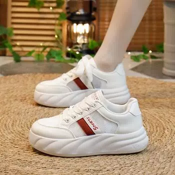 Женские летние повседневные кроссовки на платформе, противоскользящие массивные спортивные кроссовки на шнуровке для ходьбы, теннисные туфли для бега, модные сетчатые дышащие кроссовки для женщин 35
