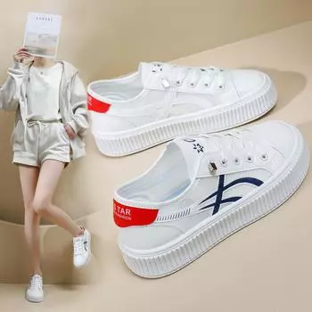 Женские летние повседневные кроссовки на платформе, противоскользящие массивные спортивные кроссовки на шнуровке для ходьбы, теннисные туфли для бега, модные сетчатые дышащие кроссовки для женщин 35