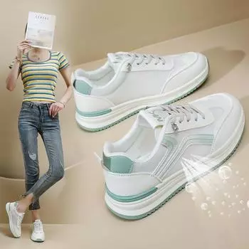 Женские летние повседневные кроссовки на танкетке, сетчатые лоскутные дышащие прогулочные туфли, женские слипоны для бега на шнуровке, низкие теннисные туфли 35