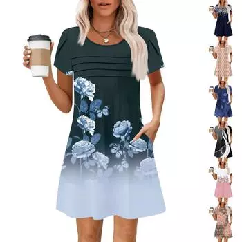 Женские летние повседневные лепестковые узкие полосатые плиссированные однотонные платья L чёрный