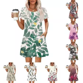 Женские летние повседневные лепестковые узкие полосатые плиссированные однотонные платья L бежевый