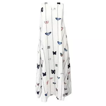 Женские летние повседневные модные однотонные платья с V-образным вырезом без рукавов L