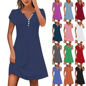 Женские летние повседневные пляжные платья в стиле бохо с V-образным вырезом и рукавами-лепестками XXL фиолетовый