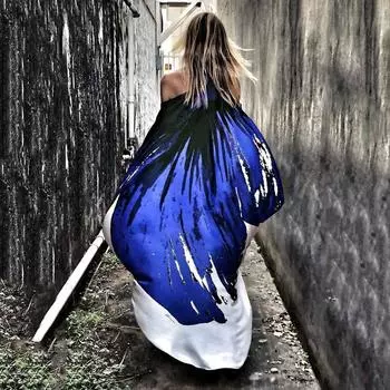 Женские летние повседневные пляжные праздничные платья с принтом и наклоном плеча one size красный