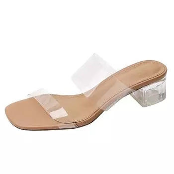 Женские летние повседневные сандалии на высоком каблуке Офисные сандалии 5 см 40 дубильная кора