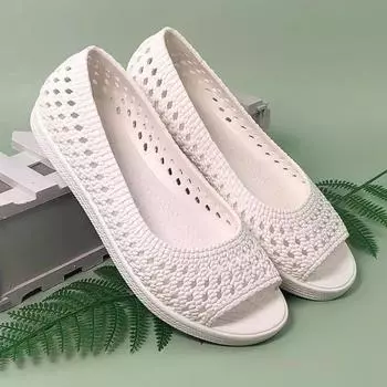 Женские летние повседневные сандалии с открытым носком и открытой ногой на толстой подошве, нескользящие, дышащие, повседневные пляжные сандалии с открытым носком 36 абрикосовый