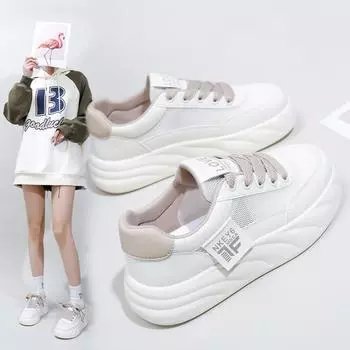 Женские летние повседневные сетчатые кроссовки на массивной платформе, нескользящие легкие дышащие прогулочные туфли на шнуровке, теннисные кроссовки, женская спортивная обувь с низким берцем 35