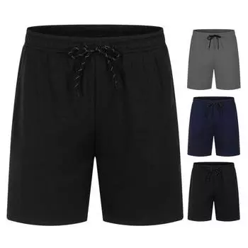 Женские летние повседневные шорты с эластичной резинкой на талии и шнурком, шорты свободного кроя, сплошной цвет, широкие шорты для фитнеса, спортивные шорты, уличная одежда M чёрный