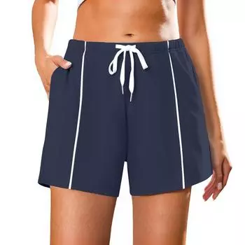 Женские летние повседневные спортивные шорты с высокой талией и кулиской L