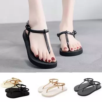 Женские летние повседневные тапочки Sagit, шлепанцы, однотонные сандалии на плоской подошве 36 чёрный