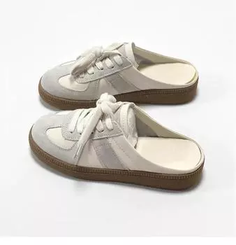 Женские летние повседневные туфли на плоской подошве с круглым носком 42 абрикосовый