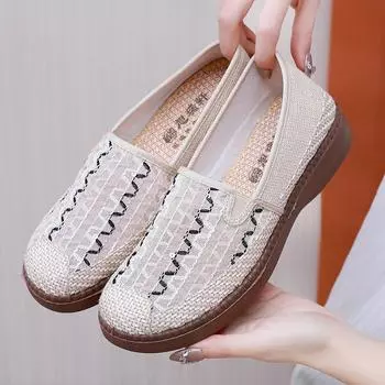 Женские летние повседневные туфли на плоской подошве, нескользящие удобные модные сетчатые дышащие рабочие лоферы, легкие прогулочные туфли с круглым носком, женские туфли на плоской подошве 35 розовый