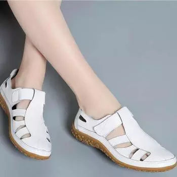 Женские летние простые повседневные удобные туфли без шнуровки на плоской подошве из искусственной кожи, мягкие туфли 46 коричневый