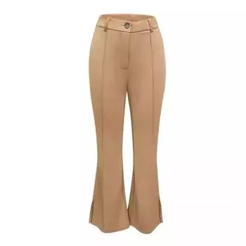 Женские летние простые удобные свободные тонкие повседневные брюки с высокой талией S хаки