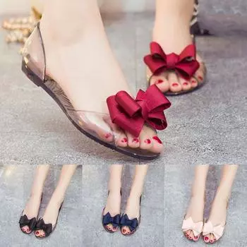 Женские летние прозрачные туфли без шнуровки с открытым носком, пляжные сандалии с большим цветочным принтом «рыбий рот» 38 чёрный