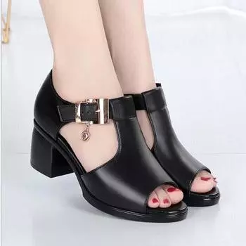 Женские летние римские сандалии на высоком каблуке, элегантные сандалии в стиле ретро, спортивные сандалии больших размеров 41