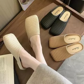 Женские летние сандалии Baotou Slip-On: Модные, нескользящие, идеально подходят к юбкам.