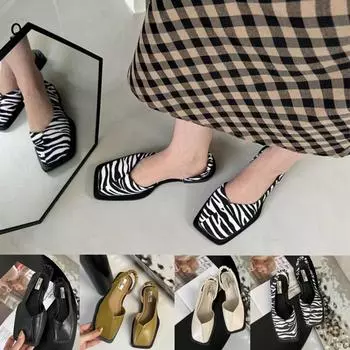 Женские летние сандалии больших размеров, летние сандалии из искусственной кожи на плоской подошве с квадратным носком, тапочки с пряжкой 40 белый