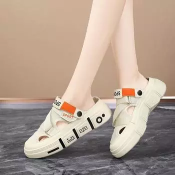 Женские летние сандалии для скейтбординга, бежевые мужские кроссовки для бега, повседневные детские черные спортивные сандалии больших размеров 39 чёрный