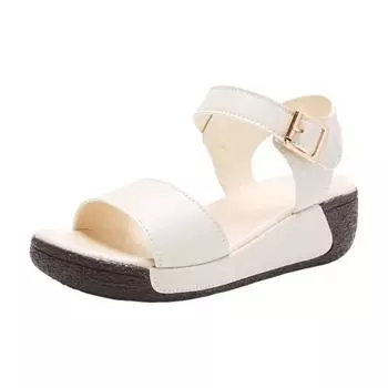 Женские летние сандалии на мягкой подошве, танкетки, удобные, нескользящие, универсальные пляжные туфли, крутые шлепанцы 35