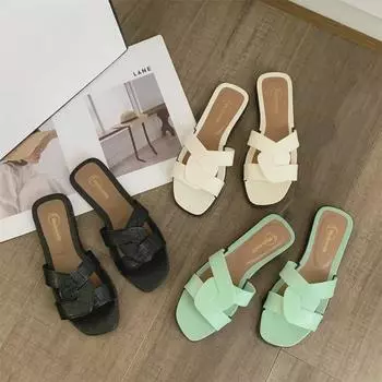 Женские летние сандалии на плоской подошве в стиле феи - пляжная обувь в римском стиле с мягким носком 36/37 (fits 35-36)