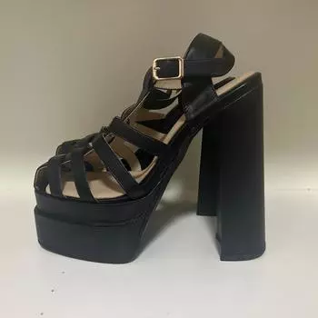 Женские летние сандалии, женская обувь на толстой высокой платформе, женские туфли-лодочки на высоком каблуке, женская обувь для вечеринок с ремешком на щиколотке 35 чёрный