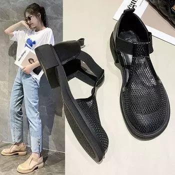 Женские летние сетчатые тапочки Baotou, дышащие, нескользящие, пляжные сандалии 40