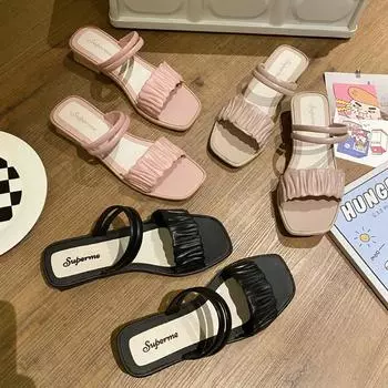 Женские летние шлепанцы Fairy Wedge Flip Flops - нескользящие пляжные и домашние сандалии