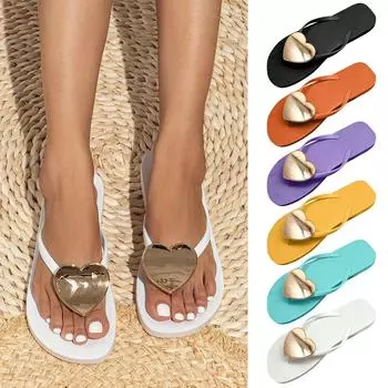 Женские летние шлепанцы Heart Flat 40 синий