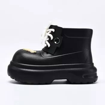 Женские летние шлепанцы из ЭВА с отверстиями, на толстой подошве, высокие, резиновые сапоги с большой головой, крутые шлепанцы, не воняют ногами 35-36 чёрный