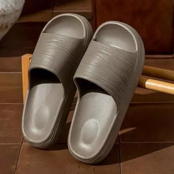 Женские летние шлепанцы на толстой платформе, однотонные, с толстой подошвой, женские удобные, с мягкой подошвой, нескользящие, пляжные тапочки 36-37