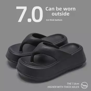 Женские летние шлепанцы на толстой подошве: Пляжные босоножки на высоком каблуке 2025 года — удобная посадка EU 40-41