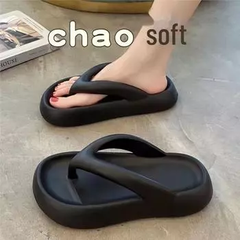 «Женские летние шлепанцы с мягкой нескользящей подошвой 2023 года для ношения на открытом воздухе и пляжа» 40-41 [Fits 39-40]