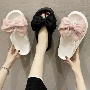 Женские летние шлепанцы с толстой нескользящей подошвой: Модные уличные сандалии и домашние тапочки 36-37