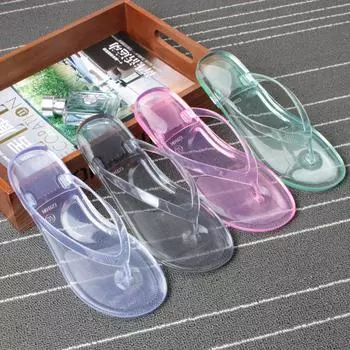 Женские летние шлепанцы, тапочки, женские плоские прозрачные туфли из желе, женская модная обувь с застежкой-молнией, уличные пляжные туфли-стринги 3 небесно-голубой
