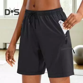 Женские летние шорты для йоги, повседневные, быстросохнущие, дышащие, спортивные, спортивные, с эластичной талией, на шнурке, для бега, фитнеса S светло-фиолетовый