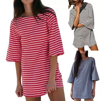 Женские летние шорты рукав сарафан повседневные круглый вырез пляжные платья с карманом M чёрный