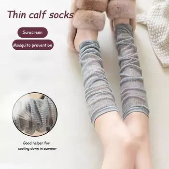Женские летние солнцезащитные длинные носки с рюшами, прозрачные манжеты для ног, милые чулки для девочек розовый