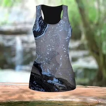 Женские летние спортивные рубашки с 3D-красной картой и принтом для занятий йогой и тренажерным залом, жилеты больших размеров XS синий