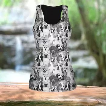 Женские летние спортивные рубашки с 3D разноцветным принтом щенка для занятий йогой и тренажерным залом, жилеты больших размеров XS золотой