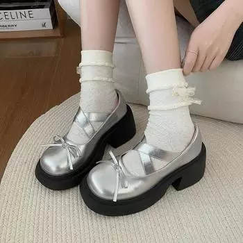 Женские летние стильные винтажные мягкие туфли на высоком каблуке для девочек, непромокаемые туфли на платформе для студентов, костюм для косплея, женские сандалии JK Mary Jane 35 чёрный