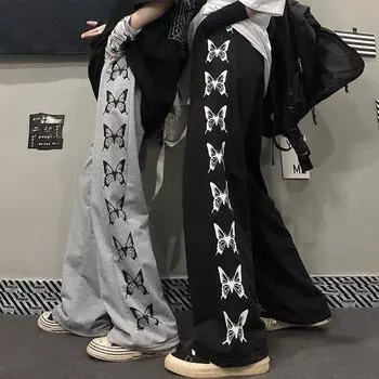 Женские летние свободные брюки с крутым трендовым принтом, весенне-осенние повседневные прямые комбинезоны XXXXXXL серый