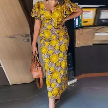 Женские летние свободные комплекты с длинными рукавами и v-образным вырезом большого размера с короткими рукавами и принтом M ярко-розовый