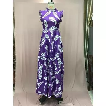 Женские летние свободные платья без рукавов с принтом для похудения S фиолетовый