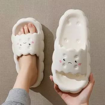 Женские летние тапочки Cloud, милые тапочки Cloud 2024, новый дизайн, тапочки в форме мультфильма, для пар, мягкие нескользящие тапочки для ванной 36-37 темно-серого