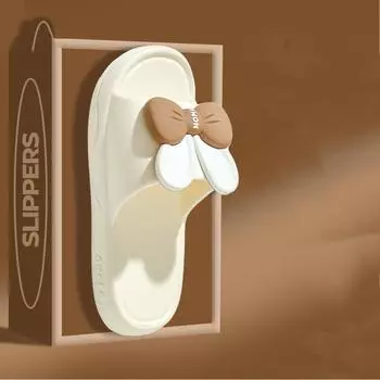 Женские летние тапочки для дома с бантом, однотонные, повседневные, мягкие, с плоской подошвой, нескользящие, тапочки для ванной комнаты 36-41 36-37 чёрный