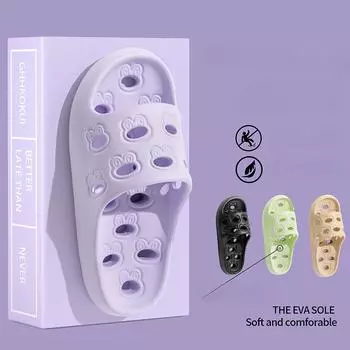 Женские летние тапочки для ванной, домашние тапочки с полостью, нескользящие тапочки, пропускающие воду, пляжные шлепанцы, удобные мягкие шлепанцы из ЭВА 35-36 белый