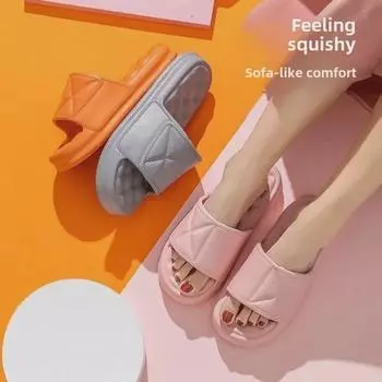 Женские летние тапочки для ванной комнаты из ЭВА с толстой подошвой 38-39 (fits 37-38)