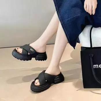 Женские летние тапочки на толстой подошве из мягкой микрофибры, новые, на толстой подошве, с бахромой, кроссовки, повседневные женские тапочки для пляжа 35-39 35 бежевый