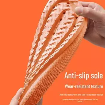 Женские летние тапочки на толстой подошве с нескользящей подошвой для ношения на открытом воздухе, мужские домашние сандалии с дезодорирующим эффектом 36-37